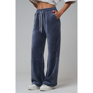 Брюки женские №67190 велюр (р-ры: 44-56) темно-серый Брюки женские №67190 велюр (р-ры: 44-56) темно-серый