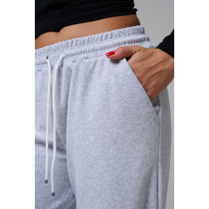 Брюки женские №67190 велюр (р-ры: 44-56) серый меланж Брюки женские №67190 велюр (р-ры: 44-56) серый меланж