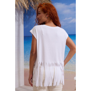 Футболка женская №7494 кашкорсе (р-ры: 42-50) белый