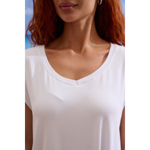 Футболка женская №7494 кашкорсе (р-ры: 42-50) белый