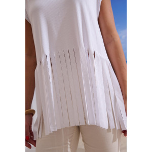 Футболка женская №7494 кашкорсе (р-ры: 42-50) белый