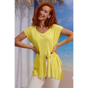 Футболка женская №7494 кашкорсе (р-ры: 42-50) желтый