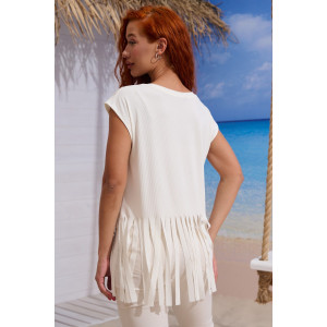 Футболка женская №7494 кашкорсе (р-ры: 42-50) молочный