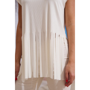 Футболка женская №7494 кашкорсе (р-ры: 42-50) молочный