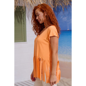 Футболка женская №7494 кашкорсе (р-ры: 42-50) персик