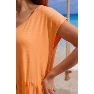 Футболка женская №7494 кашкорсе (р-ры: 42-50) персик