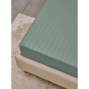 Простыня на резинке страйп-сатин "Зеленый" (последний размер) 140х200 Простыня на резинке страйп-сатин "Зеленый" (последний размер) 140х200