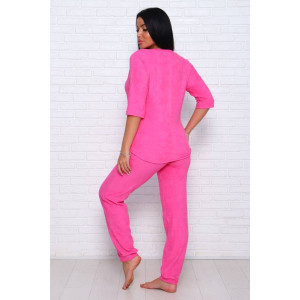 Костюм двойка женский КД-293 махра (последний размер) розовый 50,52,54