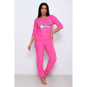 Костюм двойка женский КД-293 махра (последний размер) розовый 50,52,54