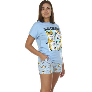 Костюм двойка женский КД-428 кулирка (последний размер) голубой 46,48,52 Костюм двойка женский КД-428 кулирка (последний размер) голубой 46,48,52