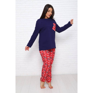 Костюм двойка женский КД-437 кулирка (последний размер) синий-красный 60 Костюм двойка женский КД-437 кулирка (последний размер) синий-красный 60