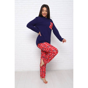 Костюм двойка женский КД-437 кулирка (последний размер) синий-красный 60 Костюм двойка женский КД-437 кулирка (последний размер) синий-красный 60