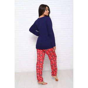 Костюм двойка женский КД-437 кулирка (последний размер) синий-красный 60 Костюм двойка женский КД-437 кулирка (последний размер) синий-красный 60