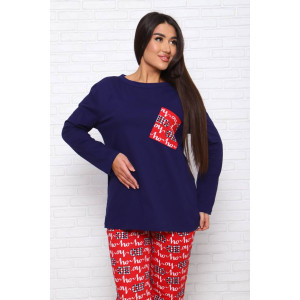 Костюм двойка женский КД-437 кулирка (последний размер) синий-красный 60 Костюм двойка женский КД-437 кулирка (последний размер) синий-красный 60