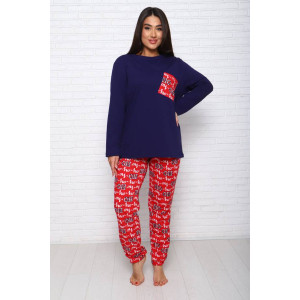 Костюм двойка женский КД-437 кулирка (последний размер) синий-красный 60 Костюм двойка женский КД-437 кулирка (последний размер) синий-красный 60