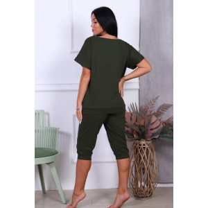 Костюм двойка женский КД-233 кулирка (последний размер) темный хаки 50 Костюм двойка женский КД-233 кулирка (последний размер) темный хаки 50