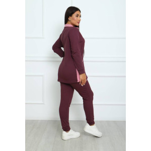 Костюм двойка женский КД-445 футер 2-х нитка с лайкрой (последний размер) темно-бордовый 52,54 Костюм двойка женский КД-445 футер 2-х нитка с лайкрой (последний размер) темно-бордовый 52,54