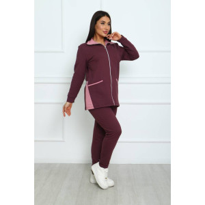 Костюм двойка женский КД-445 футер 2-х нитка с лайкрой (последний размер) темно-бордовый 52,54 Костюм двойка женский КД-445 футер 2-х нитка с лайкрой (последний размер) темно-бордовый 52,54