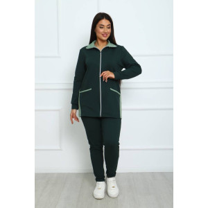 Костюм двойка женский КД-445 футер 2-х нитка с лайкрой (последний размер) салатовый-зеленый 52 Костюм двойка женский КД-445 футер 2-х нитка с лайкрой (последний размер) салатовый-зеленый 52