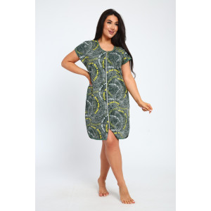 Халат женский Х-00377 кулирка (последний размер) зеленый-белый 46 Халат женский Х-00377 кулирка (последний размер) зеленый-белый 46