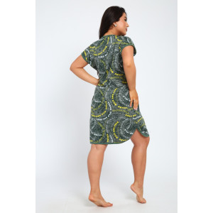 Халат женский Х-00377 кулирка (последний размер) зеленый-белый 46 Халат женский Х-00377 кулирка (последний размер) зеленый-белый 46