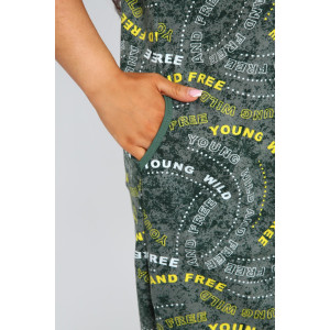 Халат женский Х-00377 кулирка (последний размер) зеленый-белый 46 Халат женский Х-00377 кулирка (последний размер) зеленый-белый 46