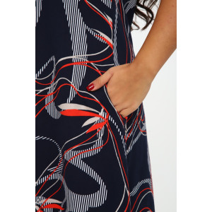 Халат женский Х-00381 кулирка (последний размер) синий-красный 46 Халат женский Х-00381 кулирка (последний размер) синий-красный 46