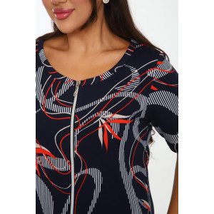 Халат женский Х-00381 кулирка (последний размер) синий-красный 46 Халат женский Х-00381 кулирка (последний размер) синий-красный 46