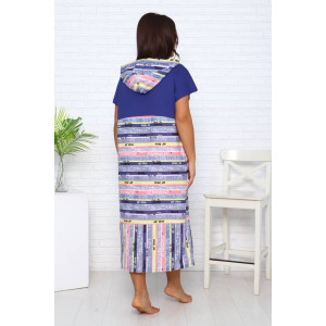 Халат женский Х-371гиг кулирка (последний размер) индиго-розовый 64 Халат женский Х-371гиг кулирка (последний размер) индиго-розовый 64