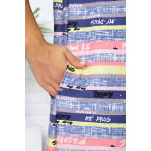 Халат женский Х-371гиг кулирка (последний размер) индиго-розовый 64 Халат женский Х-371гиг кулирка (последний размер) индиго-розовый 64