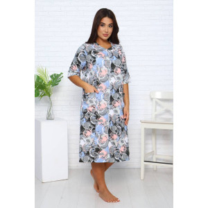 Халат женский Х-372 кулирка (последний размер) розовый-голубой 52,54 Халат женский Х-372 кулирка (последний размер) розовый-голубой 52,54