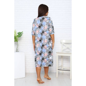 Халат женский Х-372 кулирка (последний размер) розовый-голубой 52,54 Халат женский Х-372 кулирка (последний размер) розовый-голубой 52,54