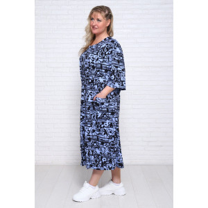 Халат женский Х-00372 кулирка (последний размер) голубой-черный 50 Халат женский Х-00372 кулирка (последний размер) голубой-черный 50