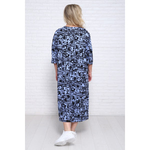 Халат женский Х-00372 кулирка (последний размер) голубой-черный 50 Халат женский Х-00372 кулирка (последний размер) голубой-черный 50