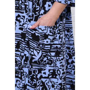 Халат женский Х-00372 кулирка (последний размер) голубой-черный 50 Халат женский Х-00372 кулирка (последний размер) голубой-черный 50