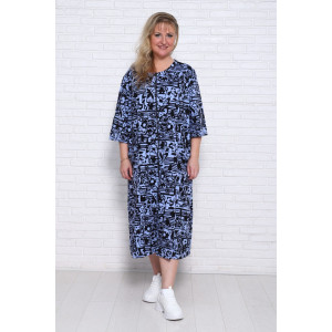 Халат женский Х-00372 кулирка (последний размер) голубой-черный 50 Халат женский Х-00372 кулирка (последний размер) голубой-черный 50