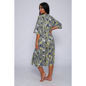 Халат женский Х-372 кулирка (последний размер) оливковый+желтый 70 Халат женский Х-372 кулирка (последний размер) оливковый+желтый 70