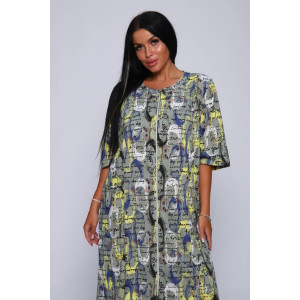 Халат женский Х-372 кулирка (последний размер) оливковый+желтый 70 Халат женский Х-372 кулирка (последний размер) оливковый+желтый 70