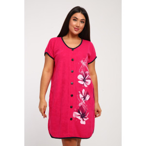 Халат женский Х-00324 махра (последний размер) фуксия 52,56 Халат женский Х-00324 махра (последний размер) фуксия 52,56