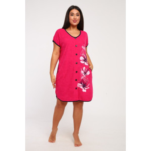 Халат женский Х-00324 махра (последний размер) фуксия 52,56 Халат женский Х-00324 махра (последний размер) фуксия 52,56