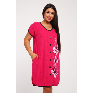 Халат женский Х-00324 махра (последний размер) фуксия 52,56 Халат женский Х-00324 махра (последний размер) фуксия 52,56