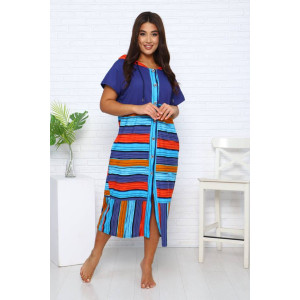 Халат женский Х-371гиг кулирка (последний размер) синий-бирюзовый 52,60 Халат женский Х-371гиг кулирка (последний размер) синий-бирюзовый 52,60