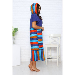 Халат женский Х-371гиг кулирка (последний размер) синий-бирюзовый 52,60 Халат женский Х-371гиг кулирка (последний размер) синий-бирюзовый 52,60