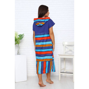 Халат женский Х-371гиг кулирка (последний размер) синий-бирюзовый 52,60 Халат женский Х-371гиг кулирка (последний размер) синий-бирюзовый 52,60