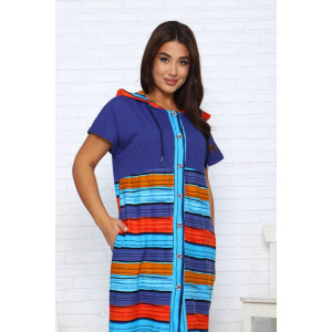 Халат женский Х-371гиг кулирка (последний размер) синий-бирюзовый 52,60 Халат женский Х-371гиг кулирка (последний размер) синий-бирюзовый 52,60