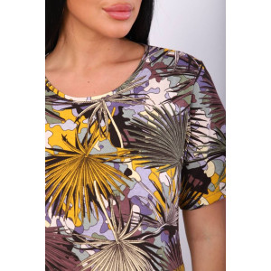 Платье женское П-460 кулирка (последний размер) коричневый+желтый 52,56 Платье женское П-460 кулирка (последний размер) коричневый+желтый 52,56