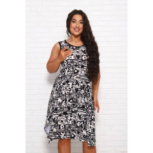 Платье женское П-463 кулирка (последний размер) бежевый-черный 60,62 Платье женское П-463 кулирка (последний размер) бежевый-черный 60,62