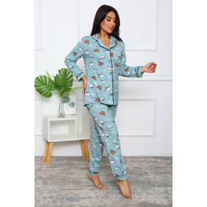 Пижама женская ПЖ-16 кулирка (последний размер) оливковый 58