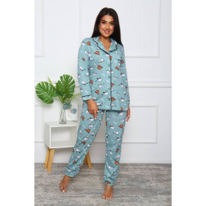 Пижама женская ПЖ-16 кулирка (последний размер) оливковый 58