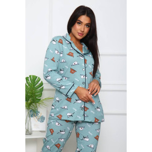 Пижама женская ПЖ-16 кулирка (последний размер) оливковый 58